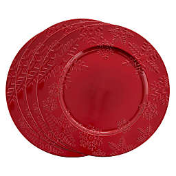 Saro Lifestyle Sousplat Christmas Charger Plates in Red (Set of 4)