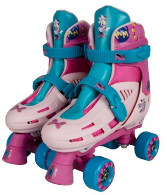 Xootz Kids Quad Skates Pink/Blue Beginner Adjustable Roller Skates Girls 