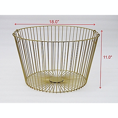 O&amp;O by Olivia &amp; Oliver Large Towel Basket in Gold. View a larger version of this product image.