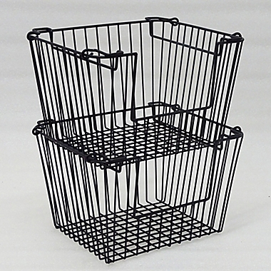 O&amp;O by Olivia &amp; Oliver&trade; Stackable Bath Basket in Black. View a larger version of this product image.