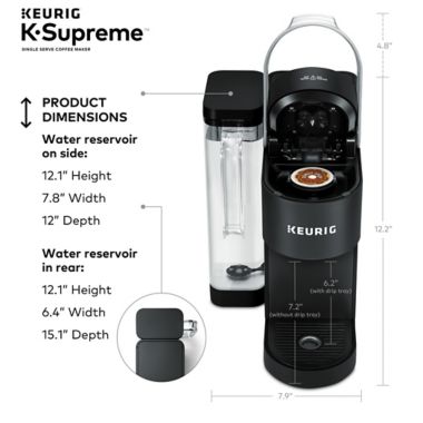 Keurig&reg; K-Supreme&reg; Single Serve Keurig Coffee Maker MultiStream Technology in Black. View a larger version of this product image.