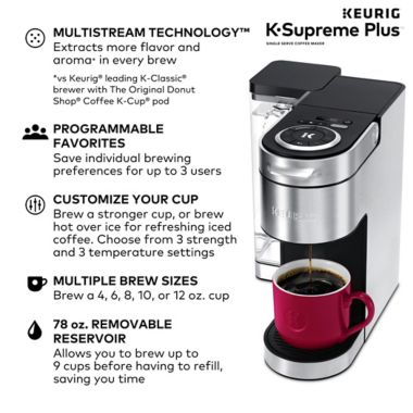 Keurig&reg; K-Supreme Plus&reg; Single Serve Coffee Maker MultiStream Technology&trade; in Stainless Steel. View a larger version of this product image.