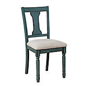 Edie Dining Side Chairs in Teal Blue (Set of 2)