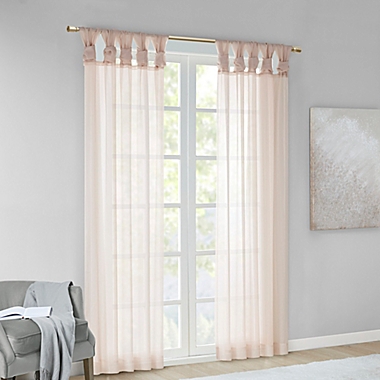 Madison Park Ceres 63-Inch Twist Tab Window Curtain Panels in Blush (Set of 2). View a larger version of this product image.