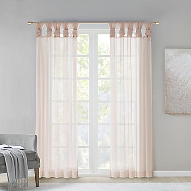 Madison Park Ceres 63-Inch Twist Tab Window Curtain Panels in Blush (Set of 2). View a larger version of this product image.