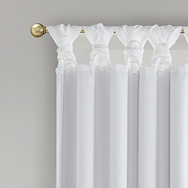 Madison Park Emilia 95-Inch Twist Tab 100% Blackout Curtain Panel in White (Single). View a larger version of this product image.