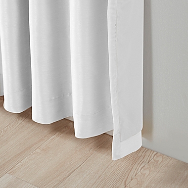 Madison Park Emilia 95-Inch Twist Tab 100% Blackout Curtain Panel in White (Single). View a larger version of this product image.