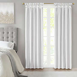 Madison Park Emilia 84-Inch Twist Tab 100% Blackout Curtain Panel in White (Single)