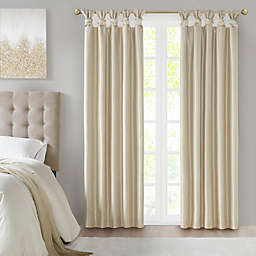 Madison Park Emilia 95-Inch Twist Tab 100% Blackout Curtain Panel in Champagne (Single)