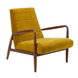 Safavieh Willow Channel Tufted Velvet Arm Chair in Gold
