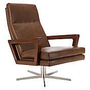 Safavieh Damien Leather Arm Chair in Chocolate