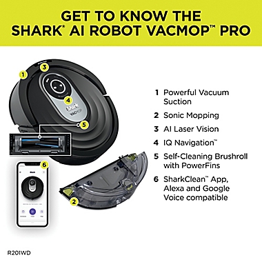 Shark AI VACMOP RV2001WD Wi-Fi Connected Robot Vacuum and Mop with Advanced Navigation. View a larger version of this product image.