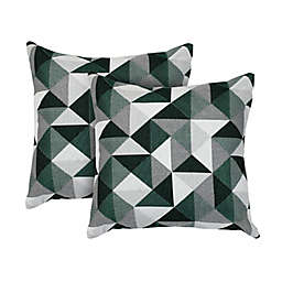 Astella 18-Inch Square Indoor/Outdoor Throw Pillows in Green (Set of 2)