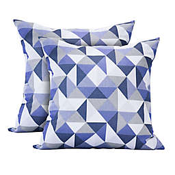 Astella 24-Inch Square Indoor/Outdoor Throw Pillows in Blue Ruskin (Set of 2)
