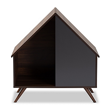 Baxton Studio Mia Litter Box House in Walnut/Grey. View a larger version of this product image.