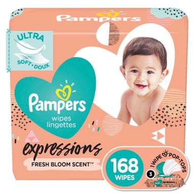Pampers&reg; Expressions 168-Count Fresh Bloom Scented Baby Wipes. View a larger version of this product image.