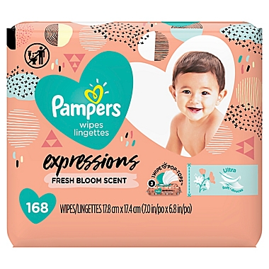 Pampers&reg; Expressions 168-Count Fresh Bloom Scented Baby Wipes. View a larger version of this product image.