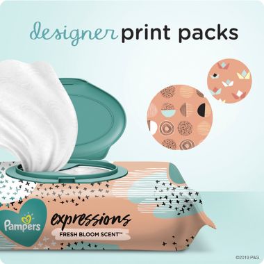 Pampers&reg; Expressions 168-Count Fresh Bloom Scented Baby Wipes. View a larger version of this product image.