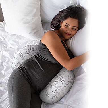 Boppy&reg; Side Sleeper Pregnancy Pillow in Grey Leaves. View a larger version of this product image.