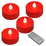 Extra-Large LED Tea Light Candles with Remote Control (Set of 4)