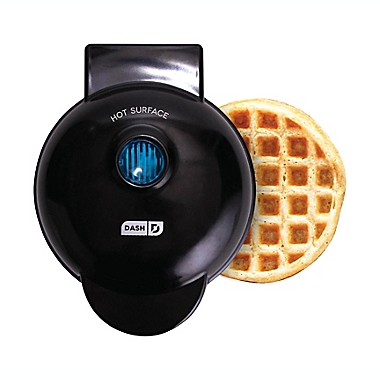 Dash&reg; Mini Waffle Maker in Black. View a larger version of this product image.