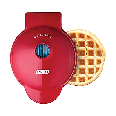 Dash&reg; Mini Waffle Maker in Red. View a larger version of this product image.