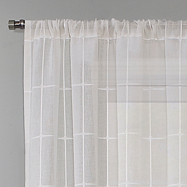 Barkley 84-Inch Rod Pocket Light Filtering Semi-Sheer Window Curtain Panel in White (Single). View a larger version of this product image.