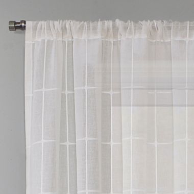 Barkley Rod Pocket Light Filtering Semi-Sheer Window Curtain Panel in White (Single). View a larger version of this product image.