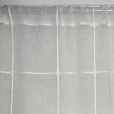 Barkley 84-Inch Rod Pocket Light Filtering Semi-Sheer Window Curtain Panel in White (Single). View a larger version of this product image.