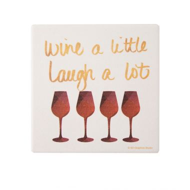 Thirstystone&reg; Wine and Laugh Coaster. View a larger version of this product image.