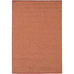 Couristan® Recife Saddle Stitch 5'10 x 9'2 Indoor/Outdoor Area Rug in Natural/Terracotta