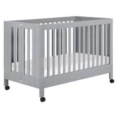 grey portable crib