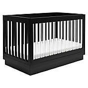 Babyletto Harlow 3-in-1 Convertible Crib with Toddler Bed Conversion Kit in Black and Acrylic