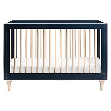 Babyletto Lolly 3-in-1 Convertible Crib in Navy/Washed Natural. View a larger version of this product image.