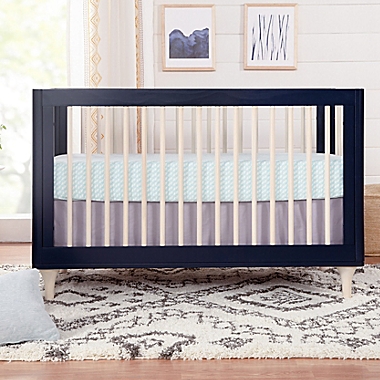 Babyletto Lolly 3-in-1 Convertible Crib in Navy/Washed Natural. View a larger version of this product image.