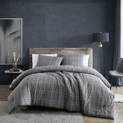 Kenneth Cole New York&reg; Sussex Brushed Cotton Flannel Full/Queen Duvet Cover Set