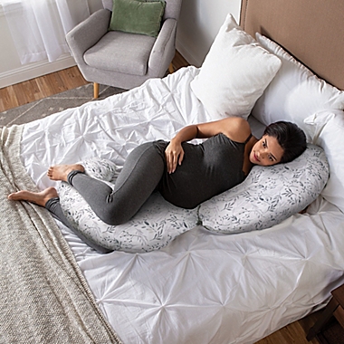 Boppy&reg; Total Body Pregnancy Pillow in Grey Leaves. View a larger version of this product image.
