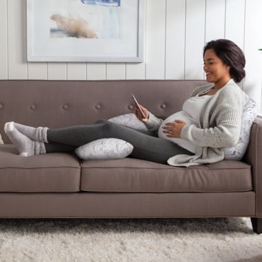Boppy&reg; Total Body Pregnancy Pillow in Grey Leaves. View a larger version of this product image.