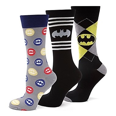 DC Comics&trade; Batman 3-Pair Socks Gift Set. View a larger version of this product image.