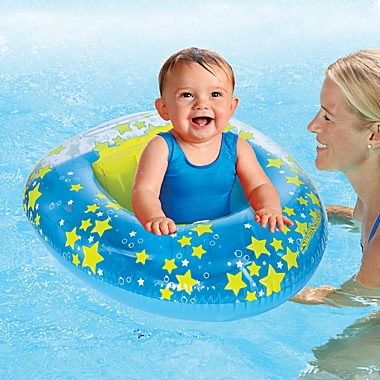 SwimSchool&reg; Stars BabyBoat&reg; with Backrest in Blue/Yellow. View a larger version of this product image.