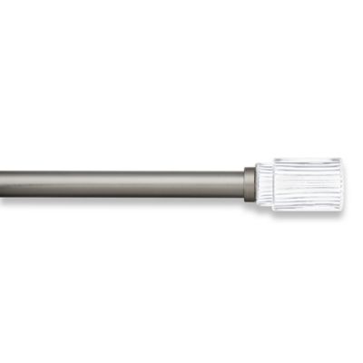 Cambria&reg; Luxe Pleated Glass Adjustable Single Curtain Rod Set