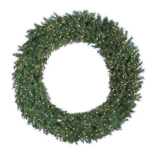 Alternate image 1 for 60-Inch Aspen Spruce Pre-Lit Artificial Christmas Wreath with White Lights