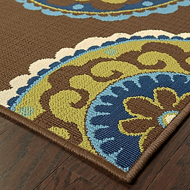 Cabana Bay Cannon Rabun 3&#39;7 x 5&#39;6 Indoor/Outdoor Area Rug in Brown. View a larger version of this product image.