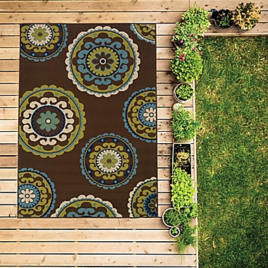 Cabana Bay Cannon Rabun 3&#39;7 x 5&#39;6 Indoor/Outdoor Area Rug in Brown. View a larger version of this product image.