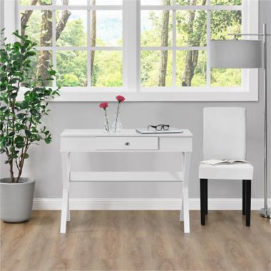 Ameriwood Carlisle Campaign Desk in White. View a larger version of this product image.