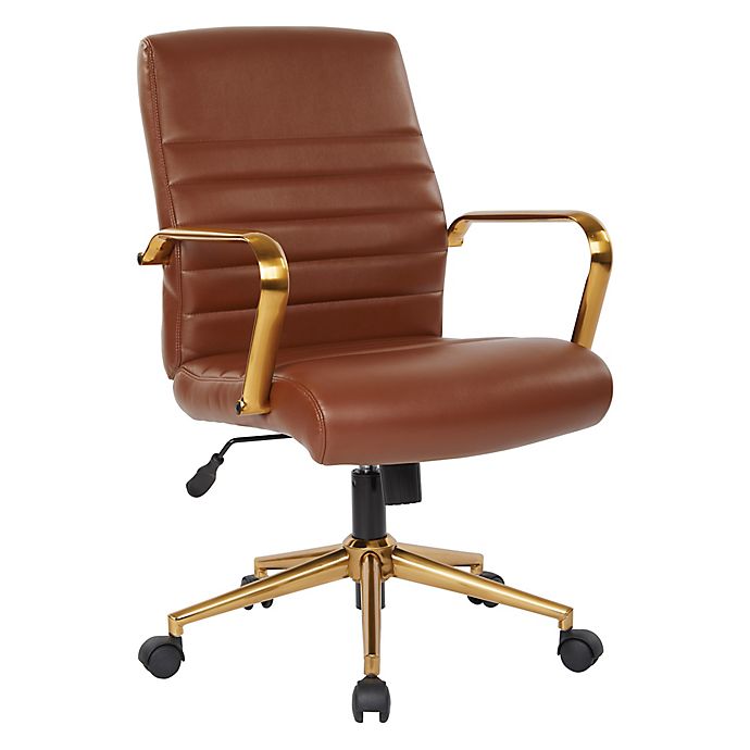 Osp Home Furnishings Baldwin Mid Back, Faux Leather Office Chair