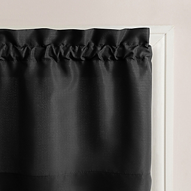 No.918&reg; Martine 36-Inch Window Curtain Tier Pair and Valance in Black. View a larger version of this product image.