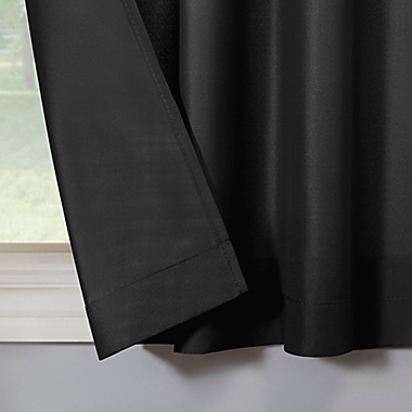 No.918&reg; Martine 36-Inch Window Curtain Tier Pair and Valance in Black. View a larger version of this product image.
