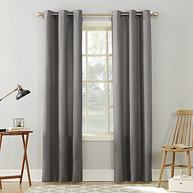 No.918&reg; Sora 95-Inch Grommet Light Filtering Window Curtain Panel in Grey (Single). View a larger version of this product image.