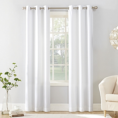 No.918&reg; Sora 95-Inch Grommet Light Filtering Window Curtain Panel in White (Single). View a larger version of this product image.
